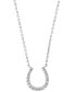 ფოტო #2 პროდუქტის EFFY® Diamond Horseshoe 18" Pendant Necklace (1/6 ct. t.w.) in Sterling Silver