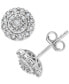 Фото #3 товара Diamond Halo Cluster Stud Earrings (1/10 ct. t.w.) in Sterling Silver