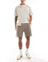 ASOS DESIGN slim pique shorts in light brown