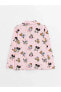 Gömlek Yaka Minnie Mouse Baskılı Uzun Kollu Kız Çocuk Pijama Takımı