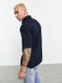 Fred Perry short sleeve oxford shirt in navy