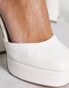 ASOS DESIGN Priority platform high block heeled shoes in white croc