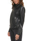 Фото #9 товара Faux-Leather Latch Collar Lined Moto Racer Jacket