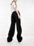 Weekday Rail mid waist loose fit straight leg jeans in black