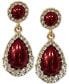 ფოტო #1 პროდუქტის Gold-Tone Crystal & Imitation Pearl Drop Earrings, Created for Macy's