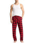 ფოტო #3 პროდუქტის Men's Plaid Flannel Pajama Pants