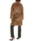 Фото #2 товара Adrienne Landau Belted Coat Women's Brown M