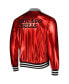 ფოტო #3 პროდუქტის Men's and Women's Red Chicago Bulls Metallic Full-Snap Bomber Jacket