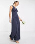 Фото #6 товара Maya Bridesmaid gathered strap maxi dress in navy blue