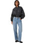Фото #4 товара Women's Faux Leather Cropped Bomber Jacket