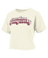 Фото #1 товара Women's White South Carolina Gamecocks Vintage-Like Easy Team Name Waist-Length T-shirt