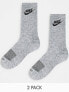 Фото #1 товара Nike 2 pack everyday plus cushioned socks in particle grey/black