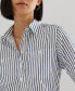 Фото #3 товара Petite Striped Roll-Tab Shirt