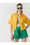 Kadın Giyim Gömlek Pamuklu Kısa Kollu 2sak60188cw Sarı Sarı
