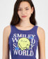 ფოტო #3 პროდუქტის Juniors' Smiley World Graphic Tank Top