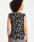 ფოტო #2 პროდუქტის Women's Shell-Print Keyhole Top