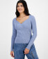 ფოტო #1 პროდუქტის Juniors' Long Sleeve Bustier Top