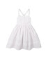 ფოტო #1 პროდუქტის Girls' Sleeveless Special Occasion Sun Dress with Bow Back Detail and Embroidery, Kids