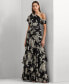 Women's One-Shoulder Floral Gown