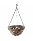 Фото #1 товара Woven Plastic Wicker Hanging Basket, Coffee Wicker