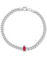 Фото #1 товара Lab-Grown Ruby Chain Link Bracelet (1-1/7 ct. t.w.) in Sterling Silver