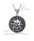 ფოტო #4 პროდუქტის Round Coin Heavy Large Medallion Caribbean Aztec Pirates Skull Pendant Necklace For Men Oxidized .925 Sterling Silver