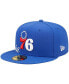Фото #4 товара Men's Royal Philadelphia 76ers Side Split 59FIFTY Fitted Hat