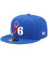 ფოტო #4 პროდუქტის Men's Royal Philadelphia 76ers Side Split 59FIFTY Fitted Hat