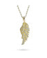 ფოტო #1 პროდუქტის Religious Spiritual CZ Pave Accent Feather Guardian Angel Wing Pendant Necklace For Women Teen .925 Sterling Silver