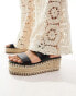 South Beach thong espadrille sandals in black