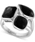 ფოტო #1 პროდუქტის EFFY® Onyx Triple Stone Statement Ring in Sterling Silver