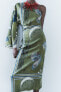 Фото #10 товара Платье асимметричного кроя с принтом — zw collection ZARA