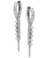 ფოტო #1 პროდუქტის Cubic Zirconia Double Chain Dangle Huggie Hoop Earrings, Created for Macy's
