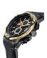 ფოტო #2 პროდუქტის Men's Quartz Two Tone Genuine Leather Watch 45mm