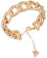 ფოტო #1 პროდუქტის Gold-Tone Logo-Detail Graduated Chunky Curb Chain Bracelet