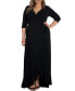 ფოტო #1 პროდუქტის Women's Plus Size Maritime Ruffle Maxi Dress with Sleeves