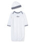 Baby Boys Sailboats Gown and Hat, 2 Piece Set