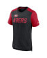 Men's Heathered Black, Heathered Scarlet San Francisco 49ers Color Block Team Name T-shirt