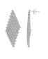 ფოტო #2 პროდუქტის Fine Silver Plated Cubic Zirconia Dangling Diamond-Shaped Post Earrings