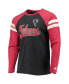 ფოტო #3 პროდუქტის Men's Black, Red Atlanta Falcons Throwback League Raglan Long Sleeve Tri-Blend T-shirt