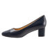 Trotters Kiki T1957-400 Womens Blue Narrow Leather Pumps Heels Shoes 9