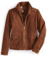 ფოტო #5 პროდუქტის Women's Zip-Front Suede Racer Coat