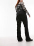 Фото #4 товара Topshop Curve skinny rib flared trouser in black