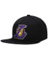 Фото #2 товара Men's Black Los Angeles Lakers Core Basic Snapback Hat