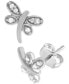 ფოტო #2 პროდუქტის Diamond Dragonfly Stud Earrings (1/10 ct. t.w.)