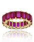 ფოტო #1 პროდუქტის Red Cubic Zirconia Eternity Band in 14k Yellow Gold Plated Plated Sterling Silver