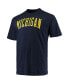 ფოტო #4 პროდუქტის Men's Navy Michigan Wolverines Big and Tall Arch Team Logo T-shirt