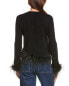 Фото #2 товара 27 Miles Malibu Feather Trim Wool & Cashmere-Blend Sweater Women's