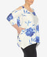 Фото #3 товара Plus Size Floral Printed Cold Shoulder Tunic Top