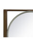 Round Wall Mirror With Rectangular Wooden Frame, Brown